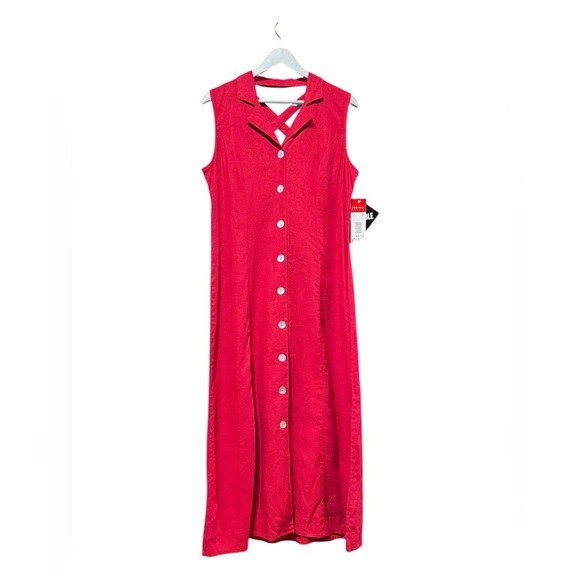 R&K Originals Red Linen Blend Sleeveless Maxi Dress – Size 10 - Picture 1 of 4